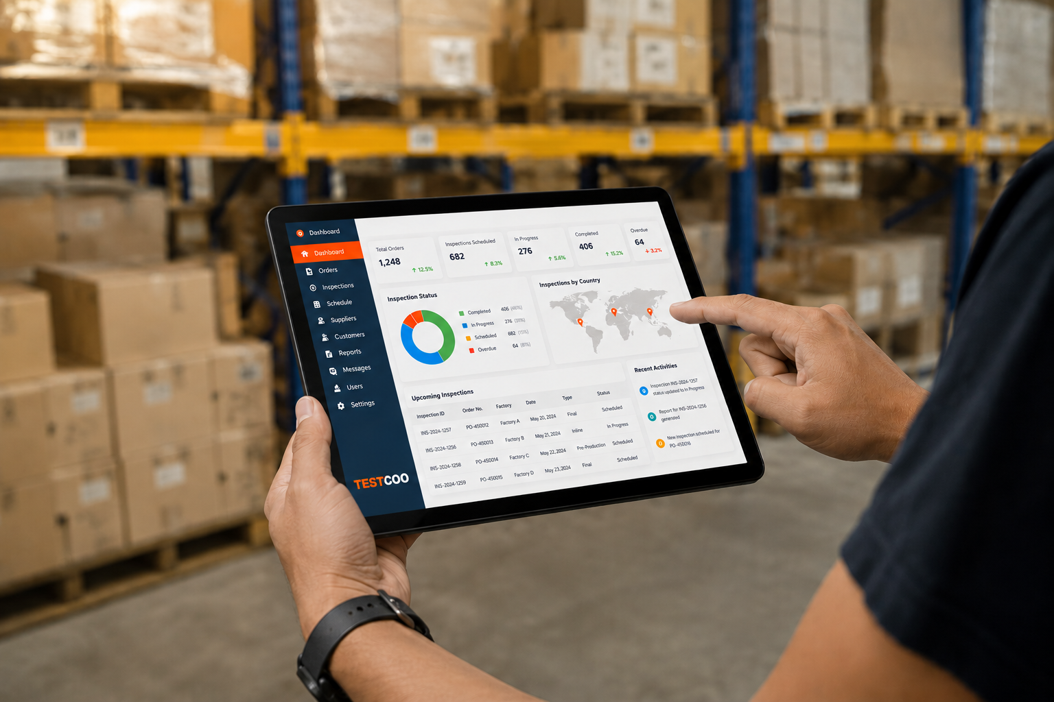 Testcoo SaaS Textile Quality Control Dashboard - Digital inspection system improving supplier compliance and traceability in textile manufacturing
