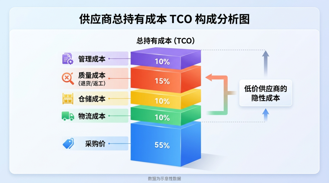 供应商总持有成本 TCO 构成分析图