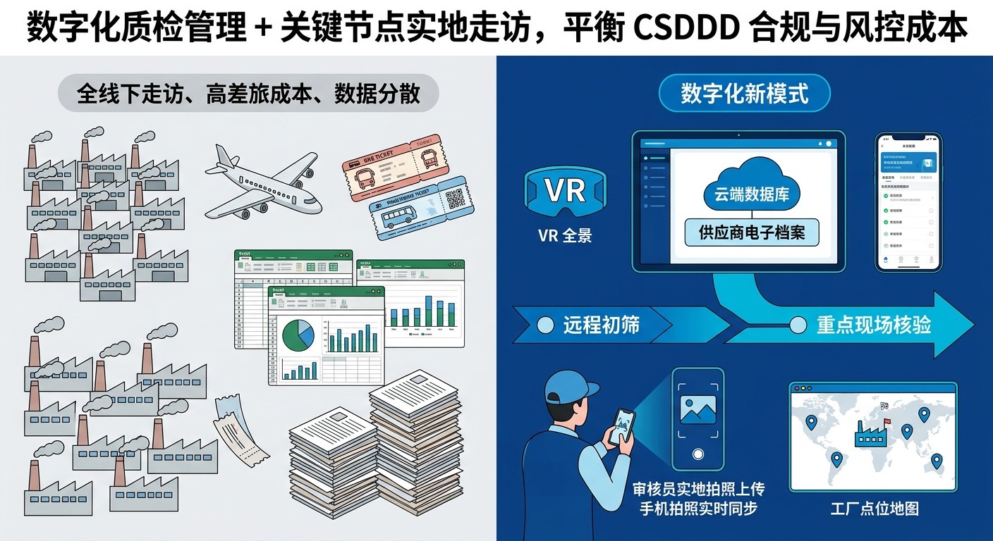 数字化质检供应链合规对比示意图
