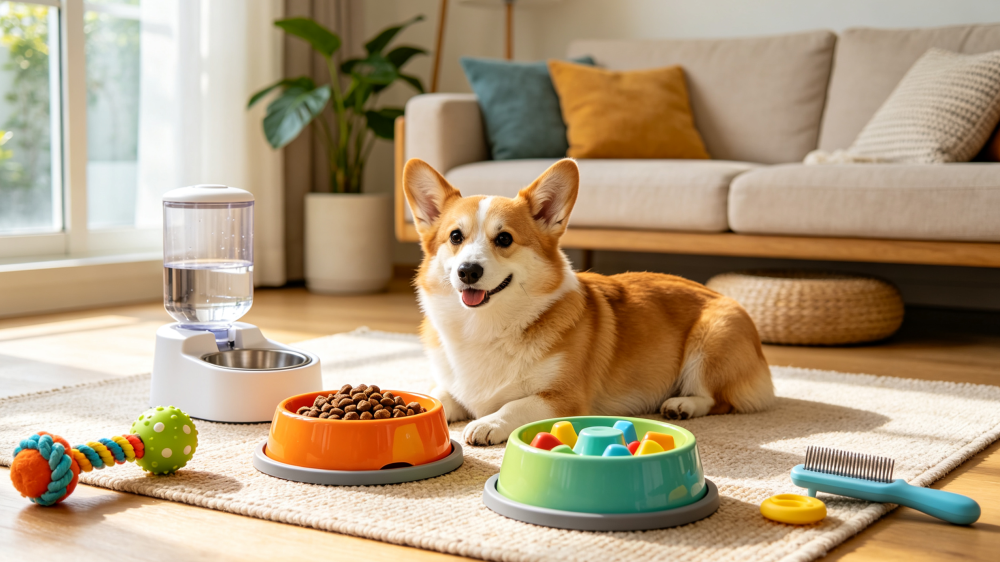 柯基与全套宠物居家用品