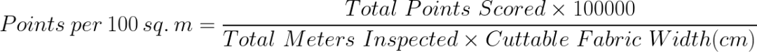 每百平方米扣分
