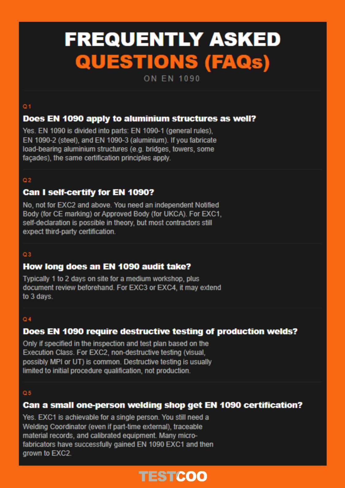 EN1900 steel inspection report showing passing results and compliance stamps.