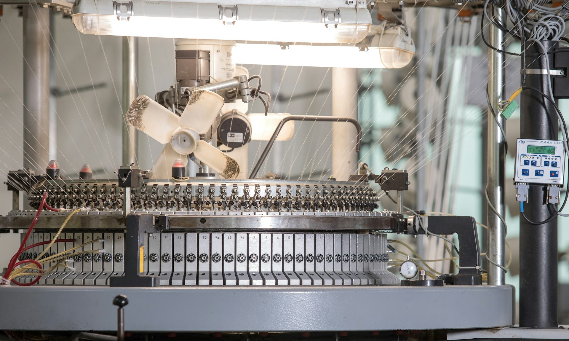 Third-party fabric quality inspection at a textile factory in West Java, Indonesia