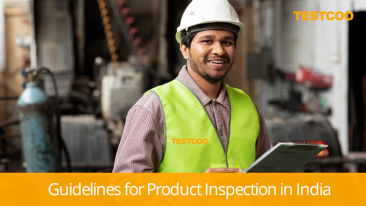 An inspector from TESTCOO India team conducting product inspection at the factory
